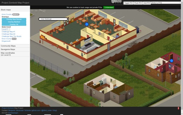 Project Zomboidゲームマップ(建物にズーム)